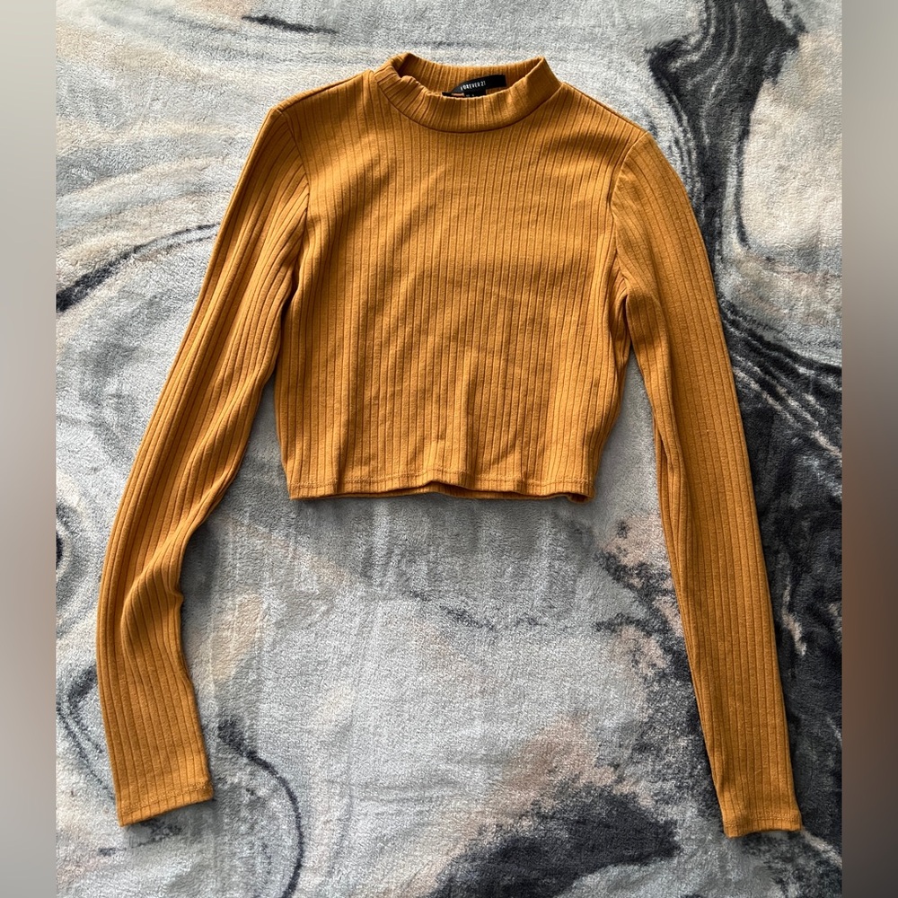 Mustard yellow cropped top